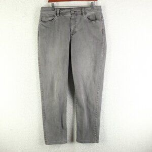 Eileen Fisher Jeans Womens 12 Gray High Rise Straight Leg Mom Stretch 28L